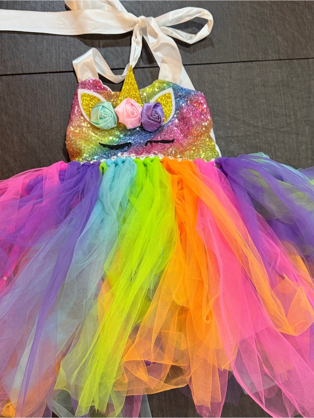 Unbranded Rainbow Unicorn Tutu Dress - Multicolor Sz 6T